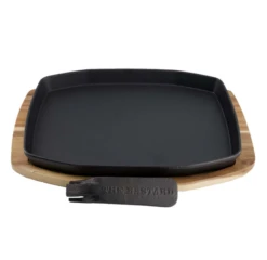 The Bastard Sizzling Plate & Holder Cast Iron L/M -Bialettihand Winkel image 1097