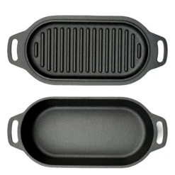 Valhal Outdoor Gietijzeren Dutch Oven Met Grill Deksel Ovaal 1 Liter -Bialettihand Winkel image 726